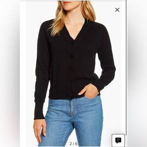 Everlane ReCashmere Varsity Cardigan black